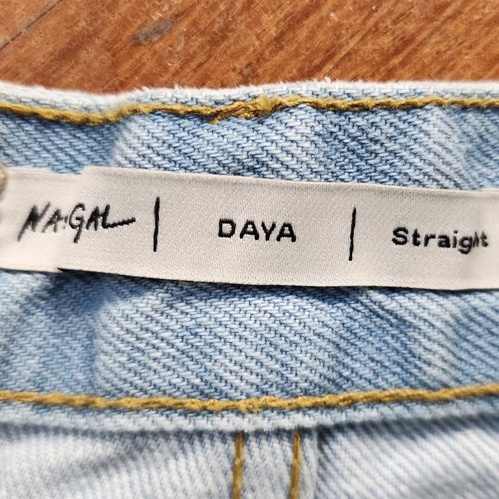 Nasty Gal Super Pale Wash Daya Straight Stretch Leg Jeans Size Petite 2 View 6